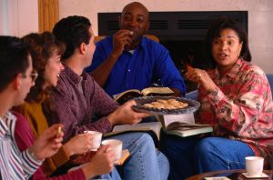 Friends Eating Cookies at a Home Bible Study