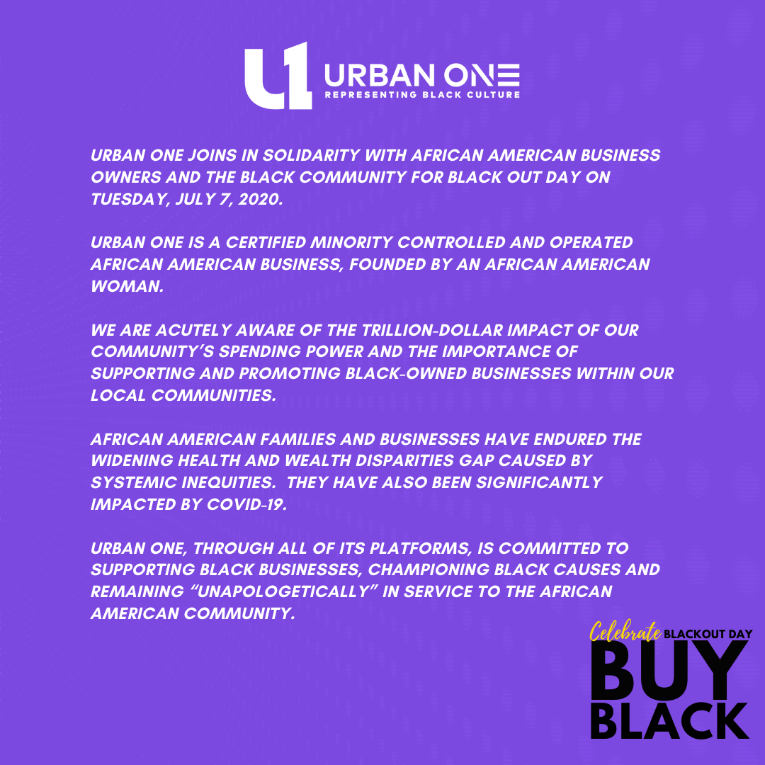 Black Out Day - Urban One Statement