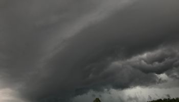 Severe weather over apartment buildings