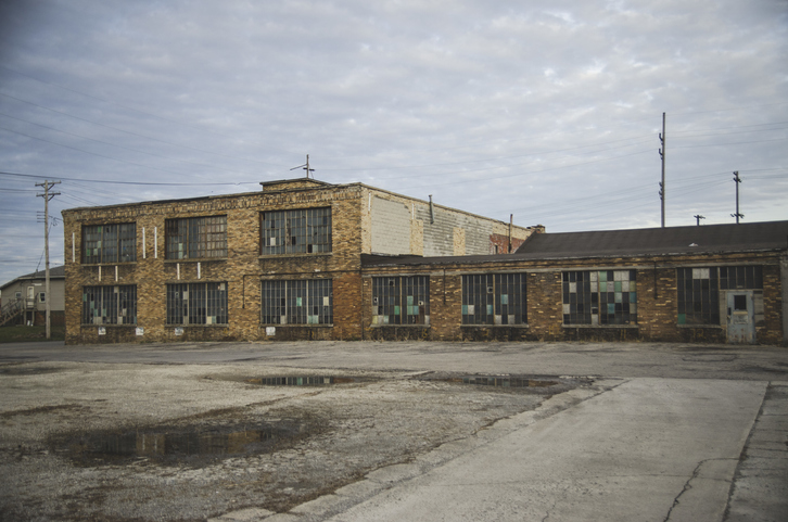 Industrial Factory Warehouse, Downtown, Main Street, Lima, Ohio, USA