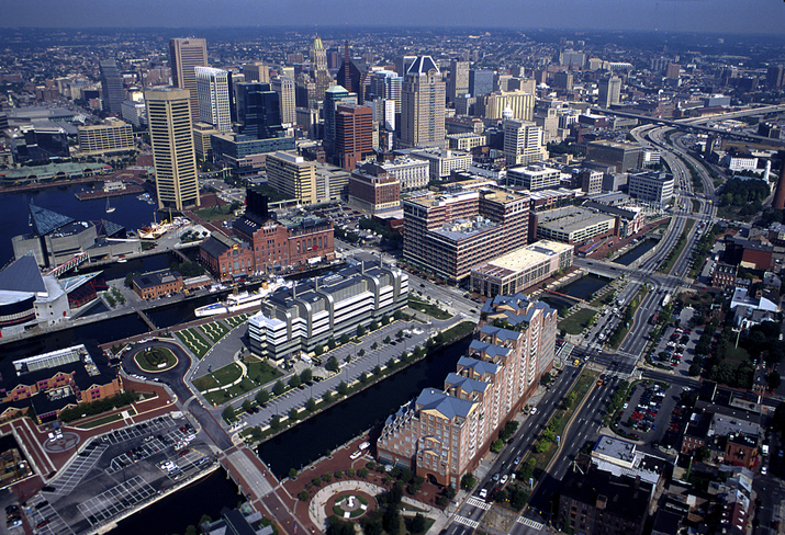 I aerial Baltimore Taken I 83 looking ne