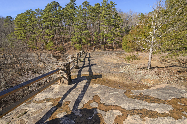 Lines and Shadows on a Remote Cliff
