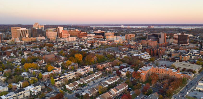 Wilmington Deleware Late Afternoon Light Downtown City Skyline