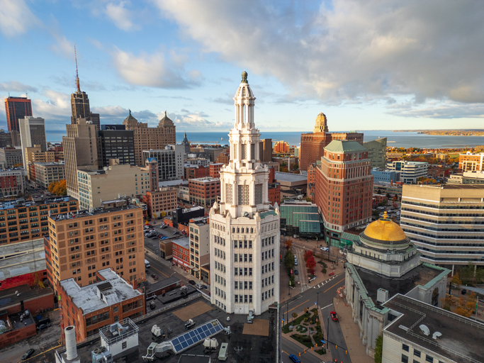 Buffalo, New York, USA Downtown City Skyline