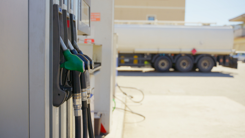Fuel crisis in European gas station